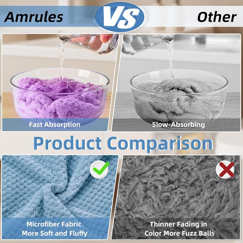 Amrules Hair Towel Wrap, 4 Packs 9.8 x 25.6 Inch Towel Turbans for Wet Hair, Dry Hair Towel, Headbands for Curly and Long Hair - Bathroom Must-Have for Ladies - Image 4